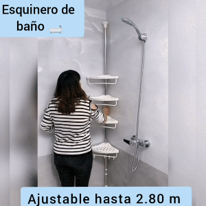 ESQUINERO ORGANIZADOR AJUSTABLE PARA EL BAÑO RETRACTIL TELESCOPICO